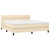 vidaXL Box spring postelja z vzmetnico krem 180x200 cm blago