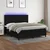 Vidaxl Box spring postelja z vzmetnico LED črna 180x200 cm blago