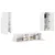 Set TV komoda Zidne 2 pcs Visoki sjaj bijela Konstruirano drvo