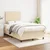 Vidaxl Box spring postelja z vzmetnico krem 120x190 cm blago