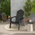 Costway Set 2 črnih vrtnih stolov Adirondack s držali za pijačo