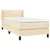 Vidaxl Box spring postelja z vzmetnico krem 90x200 cm blago