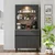 Hanah Home 2805 kafe bar ormarić 90 × 179 × 42 cm, antracit/atlantski bor