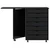 Vidaxl Rolling Cabinet z mizo MOSS Black Solid Wood Pine