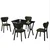 HANAH HOME Set Trpezarijski sto i 4 stolice Elma Green Black