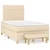 Vidaxl Box spring postelja z vzmetnico krem 120x190 cm blago