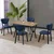HANAH HOME Set Trpezarijski sto i 4 stolice Elma Navy Blue Walnut