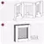 Vrata za pse s postoljem 8 pcs Siva sonoma 60 x 60 cm