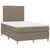 Vidaxl Box spring postelja z vzmetnico LED taupe 120x200 cm blago