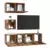Set TV komoda Zidne 4 pcs Staro drvo Konstruirano drvo