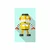 Plakat s paspartujem rumeni robot na modrem ozadju - 30x45 silver