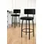 Hanah Home set od 2 barskih stolica Wosa, crna tkanina Babyface, crne metalne noge