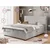 Svetlo siva boxspring postelja s prostorom za shranjevanje 200x200 cm Lysa – Ropez