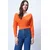Trend Alacati Stili Ženska bluza dugih rukava ALC-019-053-BLZ, V-izrez, Narandžasta