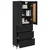 Highboard s ladicama 2 pcs Crni hrast Konstruirano drvo