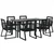 7-dijelni vrtni blagovaonski set od PVC ratana crni