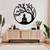 WallXpert metalni zidni ukras DCV-1079-MT, Buda u meditaciji ispod drveta, u krugu, 80 x 80 cm, crni