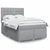 Vidaxl Box spring postelja z vzmetnico svetlo siva 140x200 cm blago
