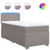 vidaXL Box spring postelja z vzmetnico taupe 90x200 cm blago