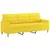 3-dijelni set sofa s jastucima svjetložuti od tkanine