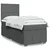 Vidaxl Box spring postelja z vzmetnico temno siva 100x200 cm blago