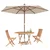 Bistro set za vrt 3 pcs Prirodna Čvrsto teak drvo