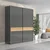 JELA Klizni plakar PK181/ON - kolekcija Onyx - Antracit HG lak/Pacifik orah lak - 182x224x61 cm