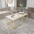 Hanah Home Klub sto Wendy 120x48x60cm Belo-Zlatni