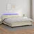 Vidaxl Box spring postelja z vzmetnico LED krem 160x200cm umetno usnje