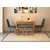 HANAH HOME Vina Mini 03 1048 Oak Dark Blue (Produžni set trpezarijskih stolova i stolica (6 komada))
