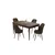 Hanah Home trpezarijski set Pir, sto i 4 stolice, ploča u dekoru drveta Baroque, braon tkanina Babyface
