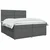vidaXL Postelja boxspring z vzmetnico Temno siva 200 x 200 cm Blago