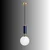 Opviq luster Moira-20206-G, 1 × E27, teget