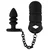 Black Velvets Cock Cage with Butt Plug