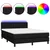 Krevet box spring s madracem LED crni 140x190 cm od tkanine