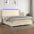 vidaXL Box spring postelja z vzmetnico LED krem 200x200 cm blago, (20761211)