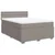 Vidaxl Box spring postelja z vzmetnico taupe 140x190 cm blago