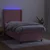 Vidaxl Box spring postelja z vzmetnico LED roza 90x200 cm žamet