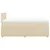 Vidaxl Box spring postelja z vzmetnico krem 120x190 cm blago