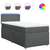 vidaXL Box spring postelja z vzmetnico temno siva 80x200 cm blago