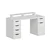 Hanah Home radni sto Alen 150cm 5 Drawer Cabinet, 150 cm, beli