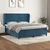 Vidaxl Box spring postelja z vzmetnico temno modra 180x200 cm žamet