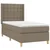 Vidaxl Box spring postelja z vzmetnico taupe 90x190 cm blago