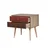 Hanah Home Two 221 Noćni stočić, 2 fioke, 60x61x40cm, Braon-crveni