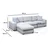Atelier del Sofa Ugaona garnitura Loop 13 95x85x290cm Svetlosiva