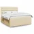 Vidaxl Box spring postelja z vzmetnico krem 180x200 cm blago