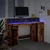 Radni stol s LED svjetlima boja staro drvo 140x55x91 cm drveni