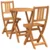 Bistro set 3 pcs Prirodna nafta Čvrsto drvo akacije