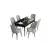Hanah Home Set Trpezarijski sto i 6 stolica Are, Sivo-crni