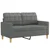 3-dijelni set sofa s jastucima tamnosivi od tkanine